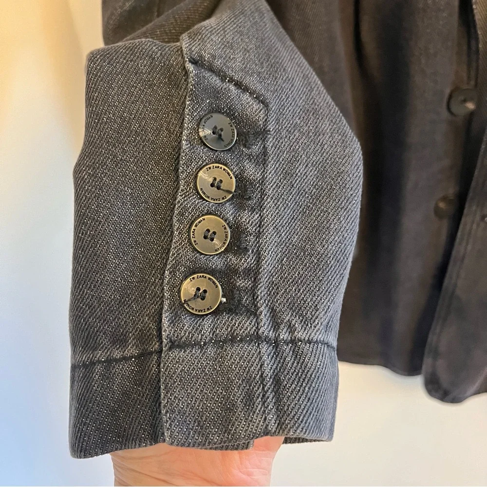 Zara Alexa Charcoal Denim Blazer